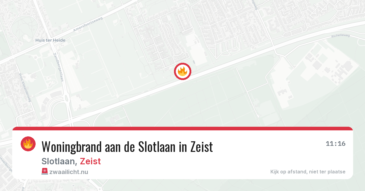 Woningbrand aan de Slotlaan in Zeist — 1 apr 2026
