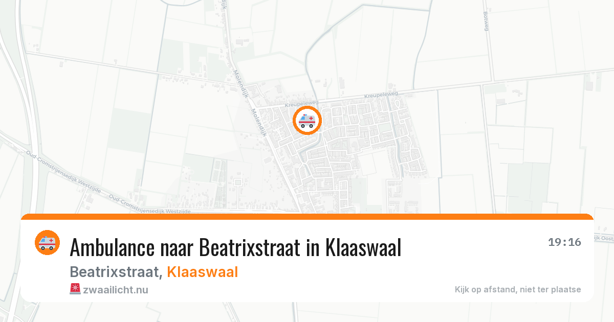 Ambulance naar Beatrixstraat in Klaaswaal — 20 apr 2026