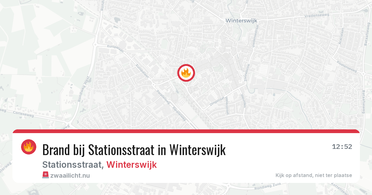 Brand bij Stationsstraat in Winterswijk — 9 jul 2026