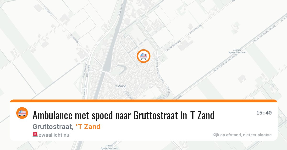 Ambulance met spoed naar Gruttostraat in 'T Zand — 5 jul 2026