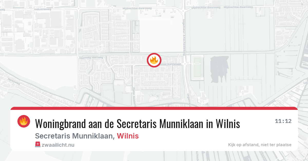 Woningbrand aan de Secretaris Munniklaan in Wilnis — 11 feb 2026