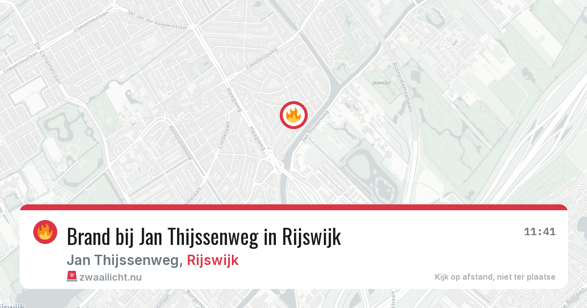 Brand bij Jan Thijssenweg in Rijswijk — 23 jul 2026