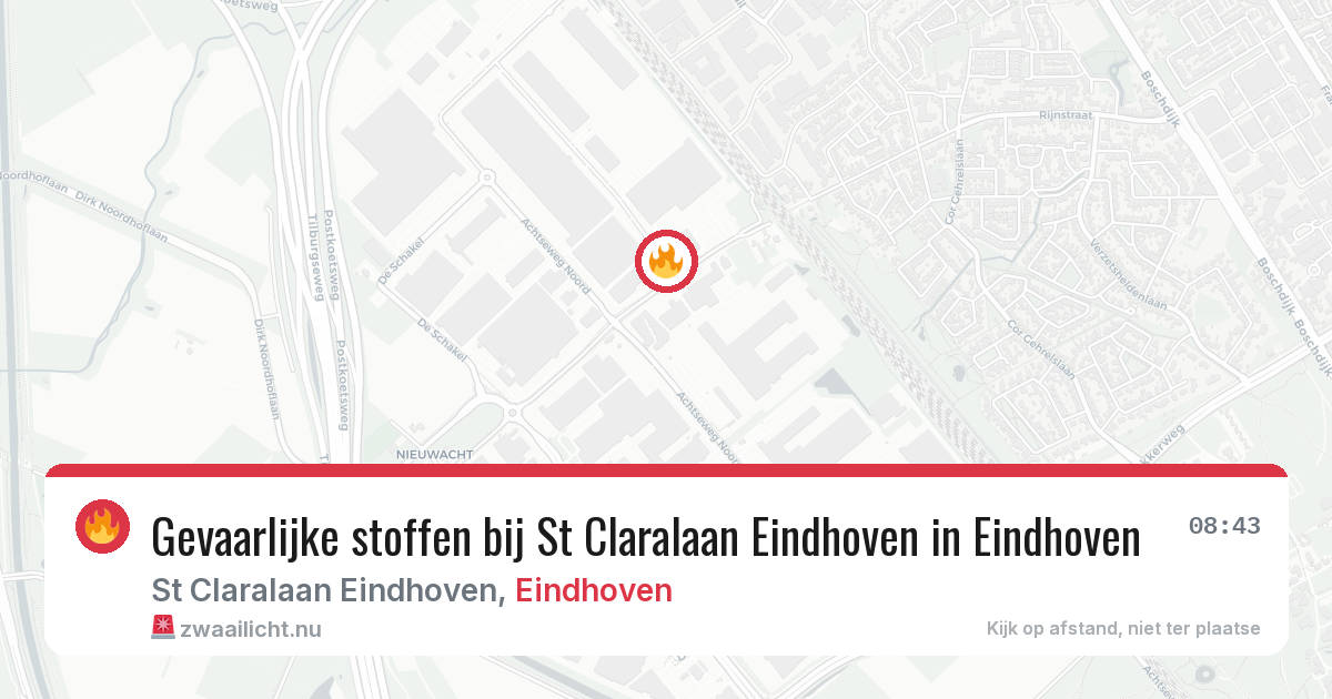 Gevaarlijke stoffen bij St Claralaan Eindhoven in Eindhoven — 26 mei 2026