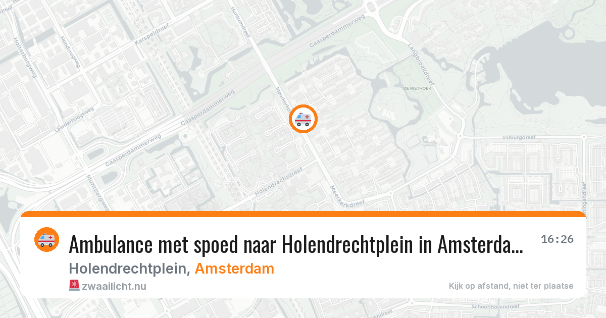 Ambulance met spoed naar Holendrechtplein in Amsterdam — 23 jul 2026
