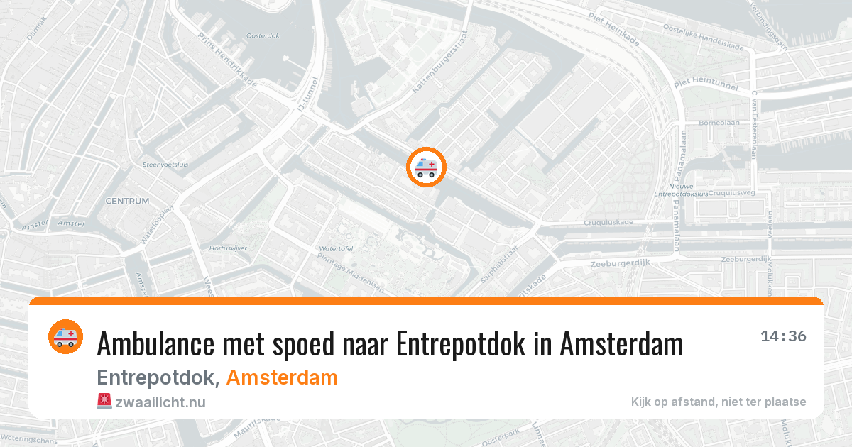 Ambulance met spoed naar Entrepotdok in Amsterdam — 21 apr 2026