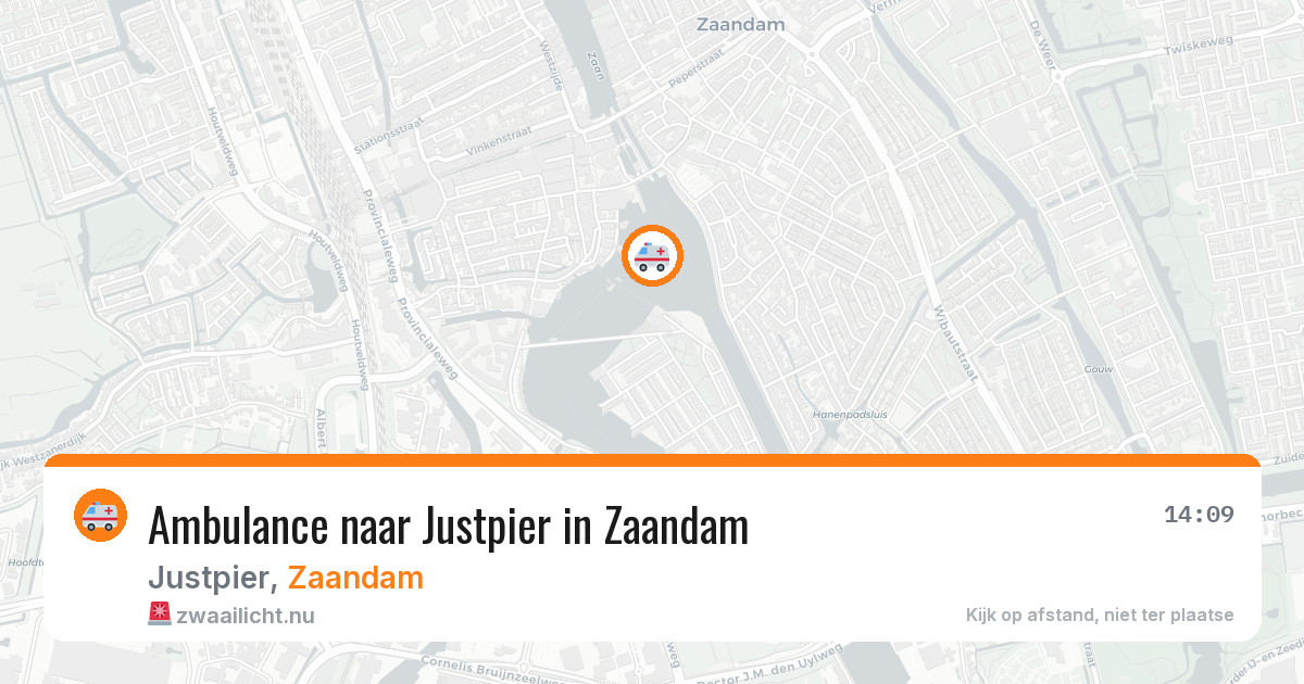 Ambulance naar Justpier in Zaandam — 14 jul 2026