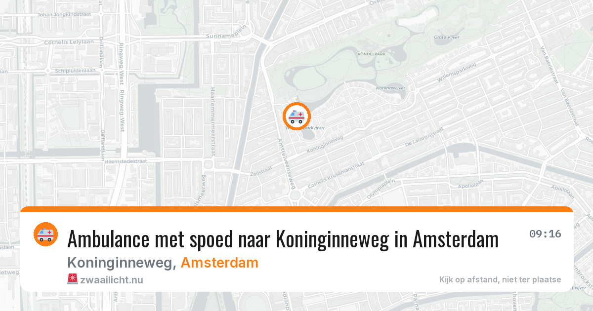 Ambulance met spoed naar Koninginneweg in Amsterdam — 15 jul 2026