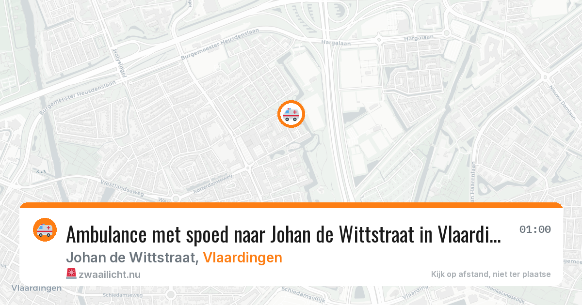 Ambulance met spoed naar Johan de Wittstraat in Vlaardingen — 18 jul 2026