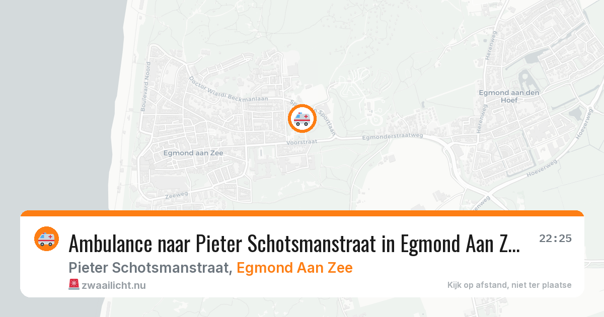 Ambulance naar Pieter Schotsmanstraat in Egmond Aan Zee — 14 jul 2026