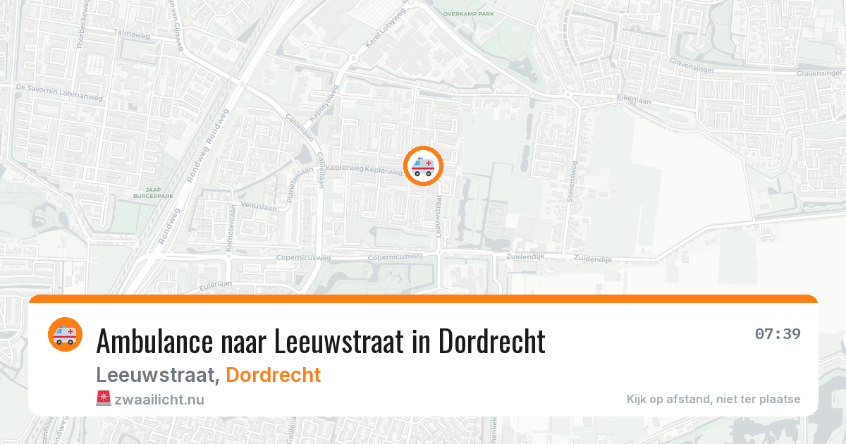 Ambulance naar Leeuwstraat in Dordrecht — 28 mei 2026