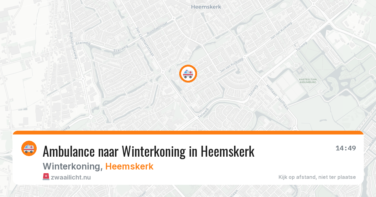 Ambulance naar Winterkoning in Heemskerk — 28 mrt 2026