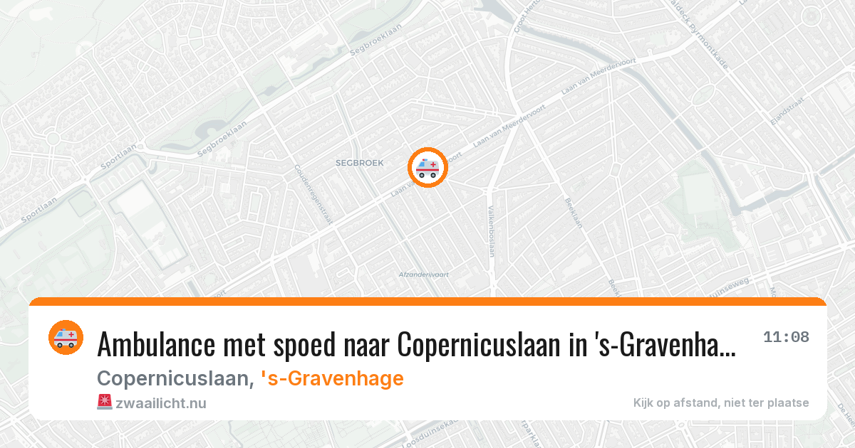 Ambulance met spoed naar Copernicuslaan in 's-Gravenhage — 18 jul 2026