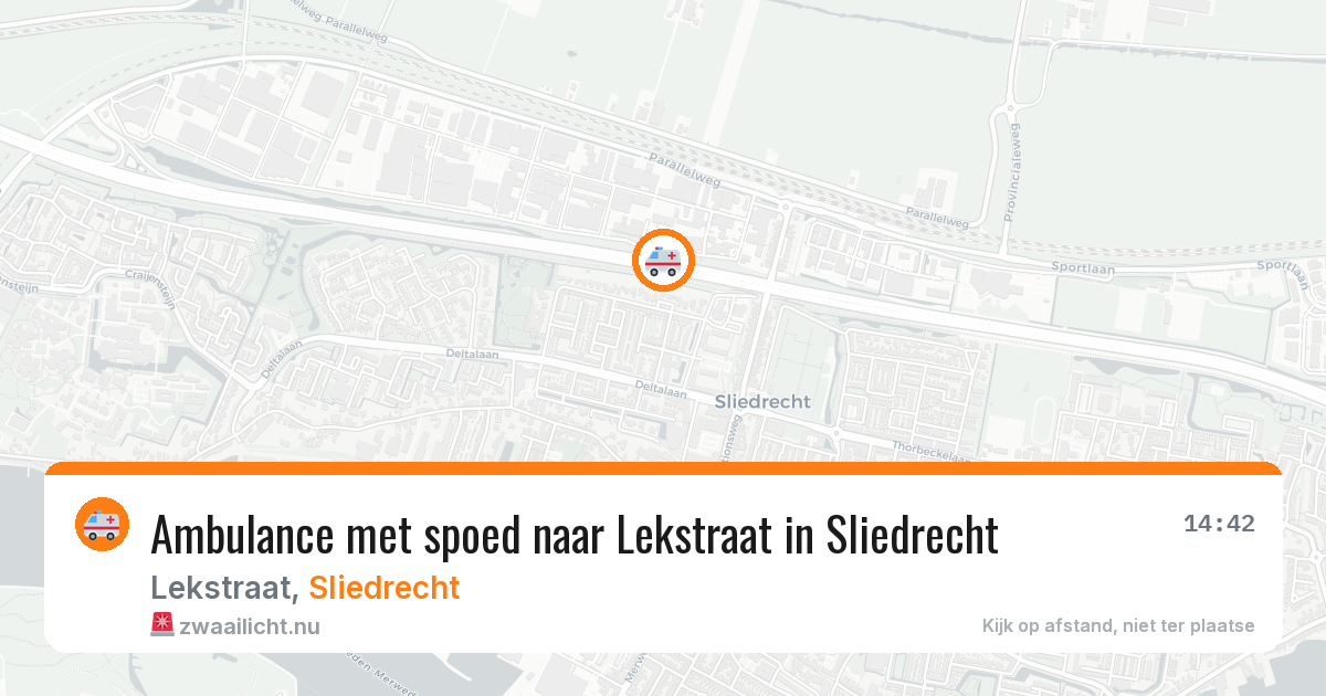 Ambulance met spoed naar Lekstraat in Sliedrecht — 25 jul 2026