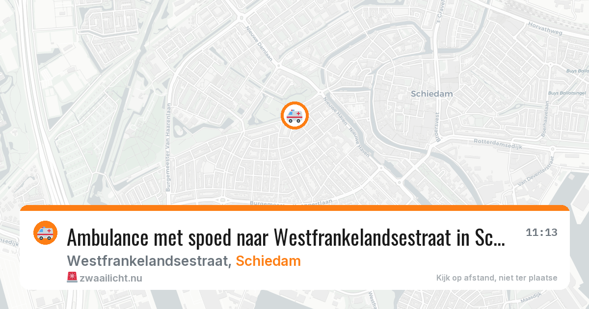 Ambulance met spoed naar Westfrankelandsestraat in Schiedam — 23 mrt 2026