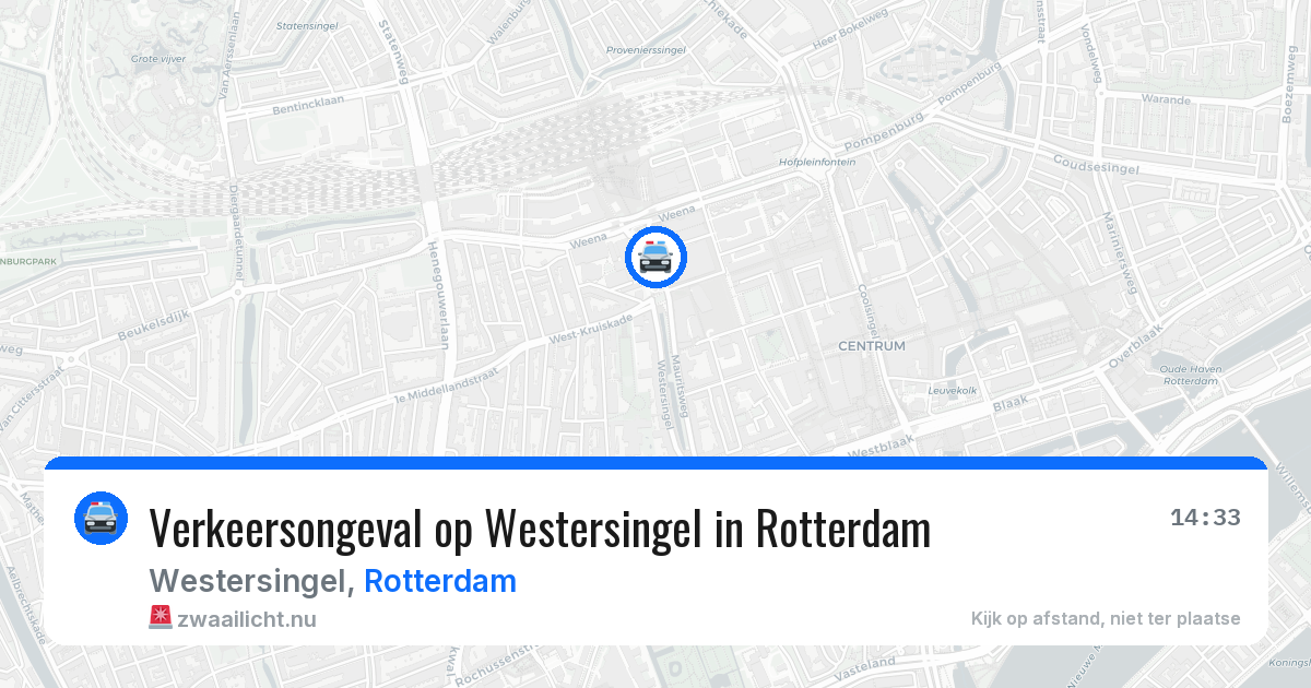 Verkeersongeval op Westersingel in Rotterdam — 11 jul 2026