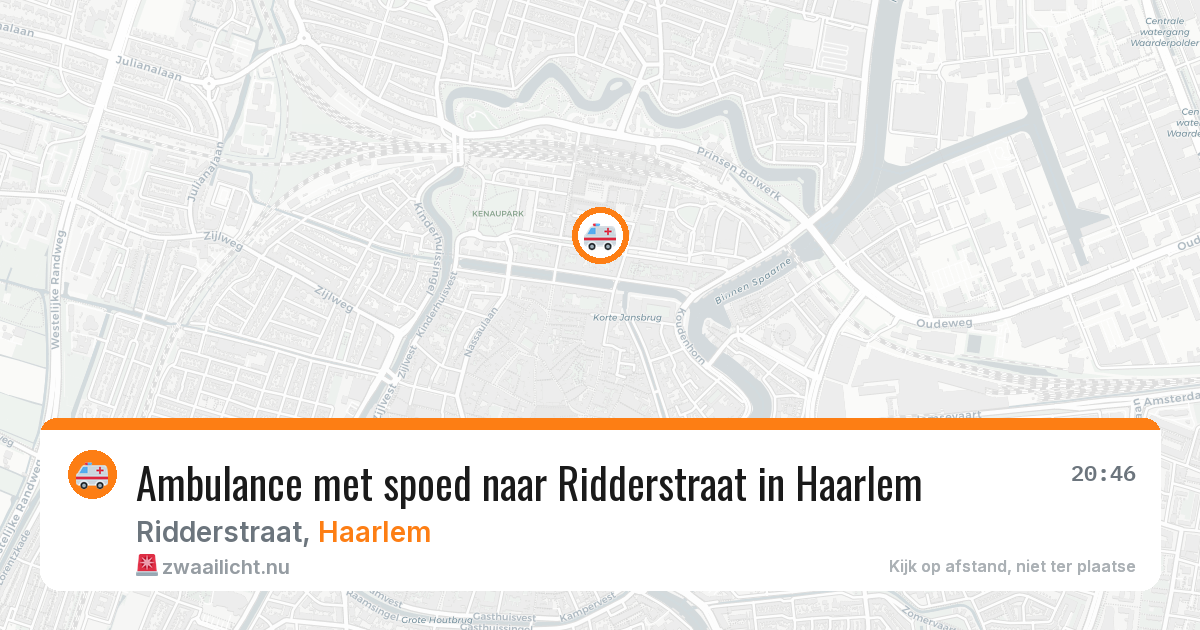 Ambulance met spoed naar Ridderstraat in Haarlem — 20 jul 2026
