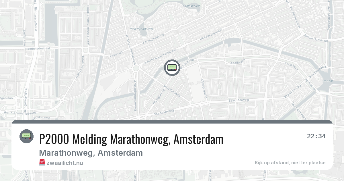 P2000 Melding Marathonweg, Amsterdam — 31 mei 2026