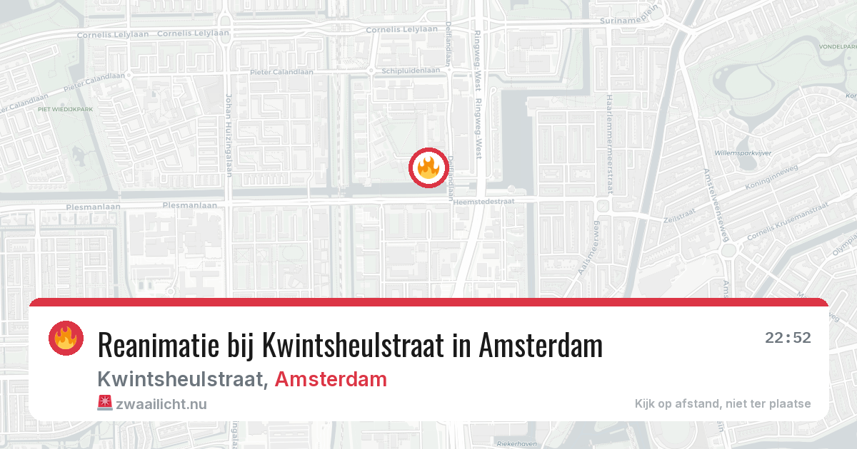 Reanimatie bij Kwintsheulstraat in Amsterdam — 15 mei 2026