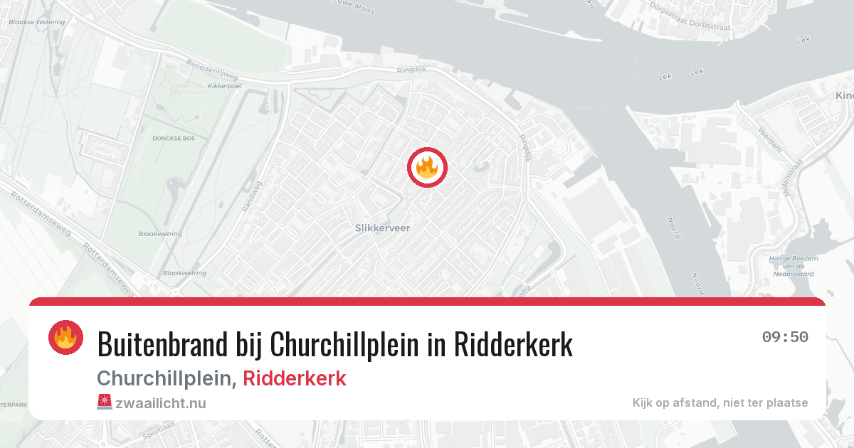 Buitenbrand bij Churchillplein in Ridderkerk — 13 jul 2026