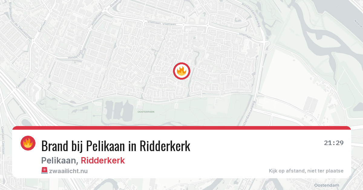 Brand bij Pelikaan in Ridderkerk — 26 mrt 2026