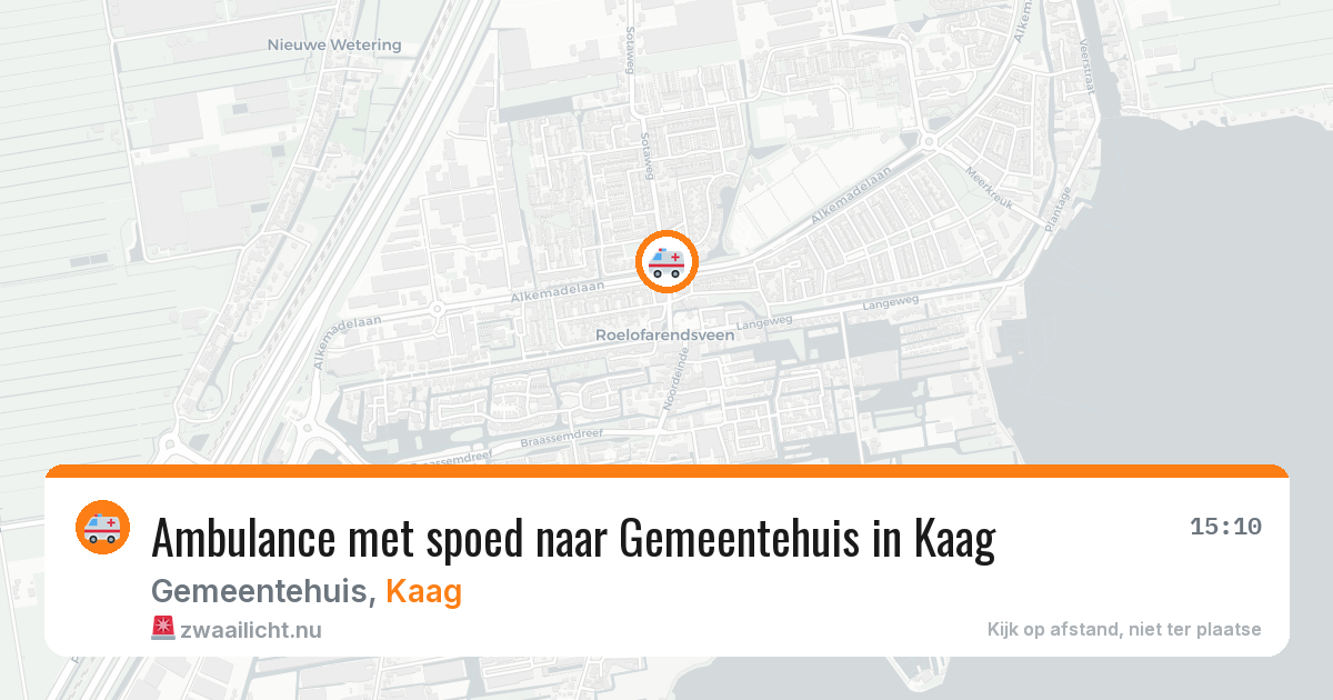 Ambulance met spoed naar Gemeentehuis in Kaag — 22 mei 2026