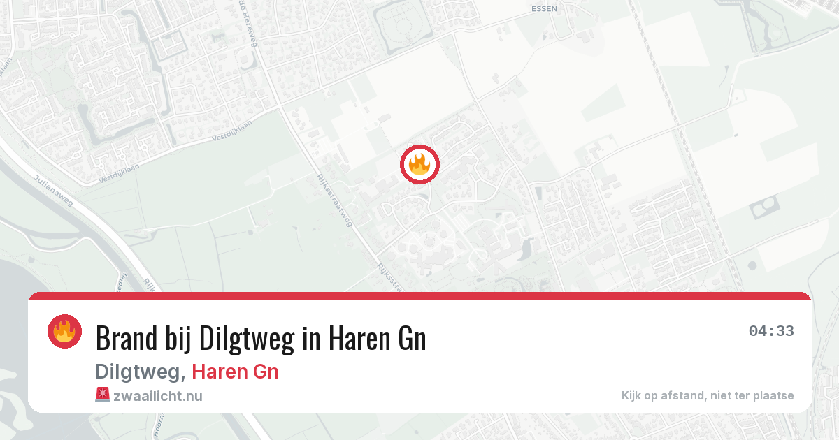 Brand bij Dilgtweg in Haren Gn — 28 mei 2026