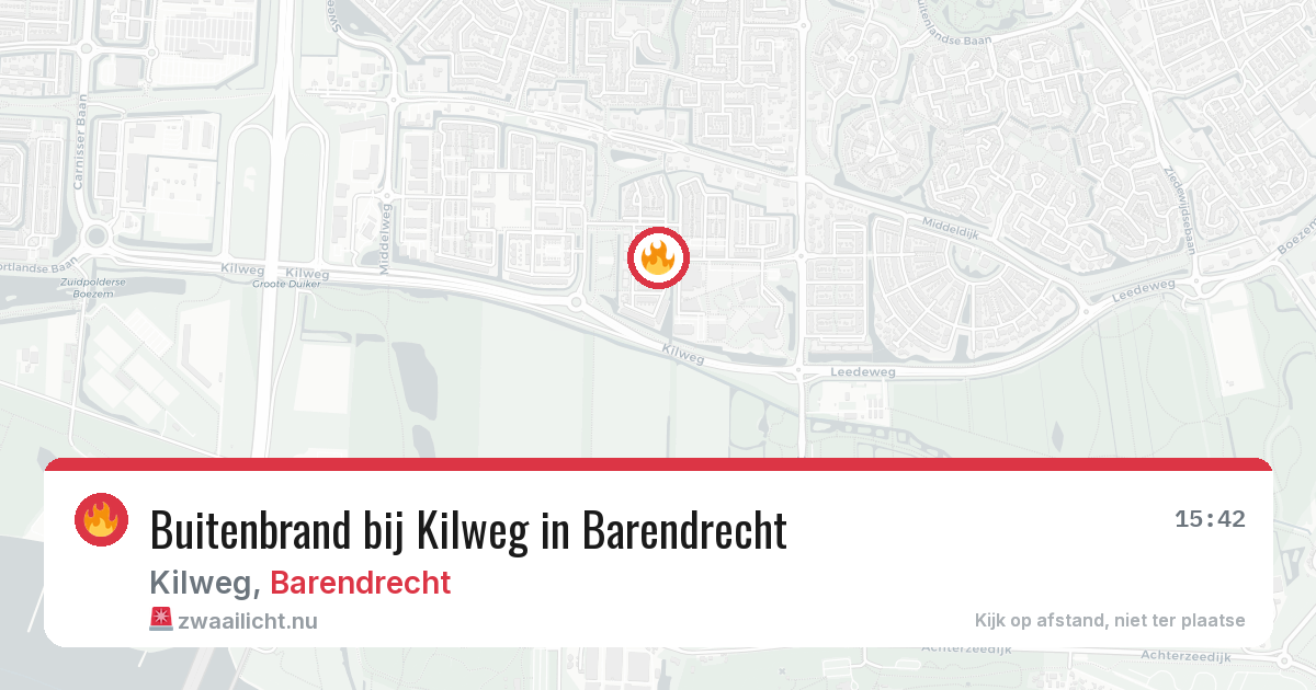 Buitenbrand bij Kilweg in Barendrecht — 19 jul 2026