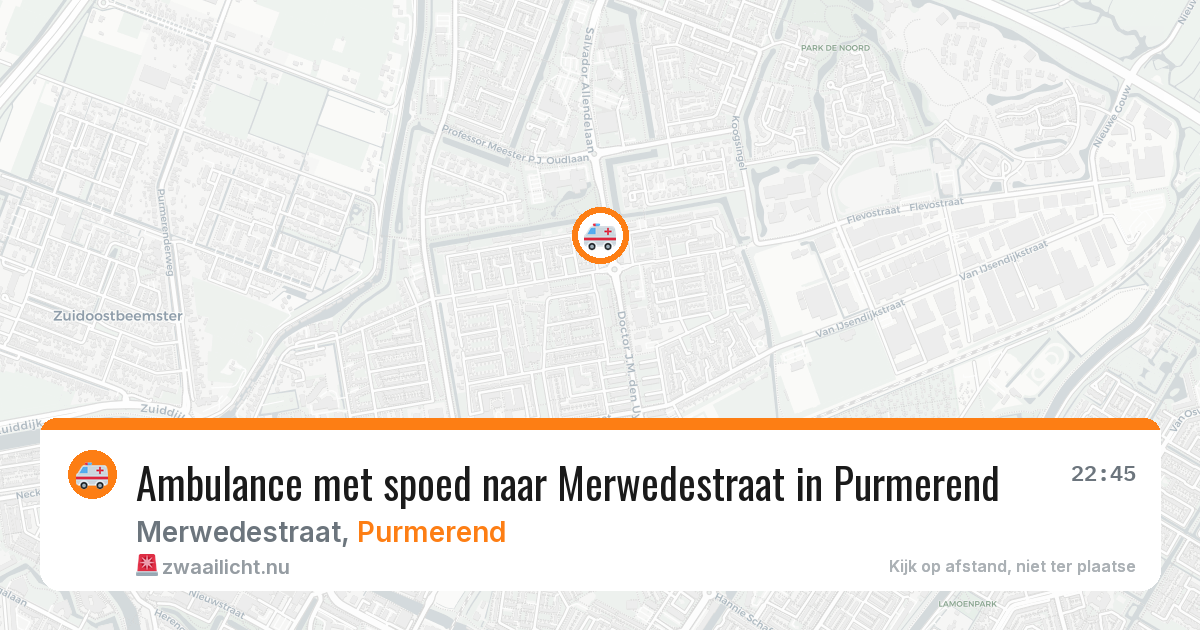 Ambulance met spoed naar Merwedestraat in Purmerend — 10 jul 2026