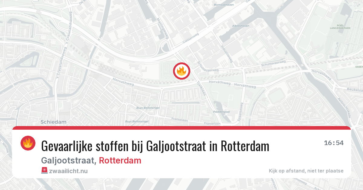 Gevaarlijke stoffen bij Galjootstraat in Rotterdam — 5 jun 2026