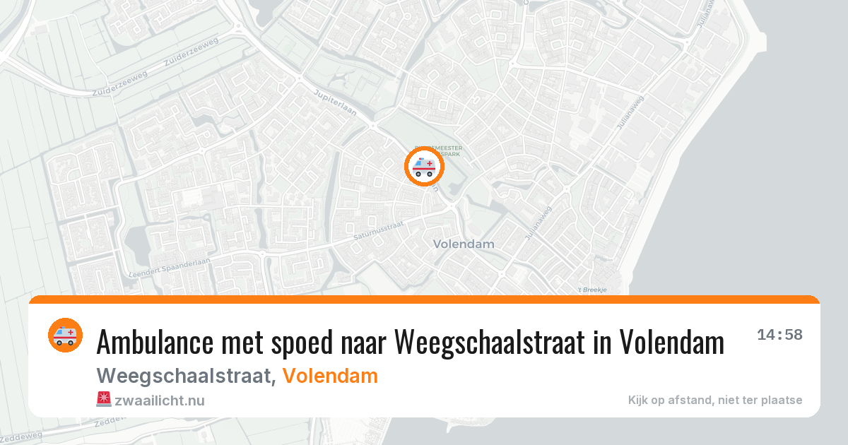 Ambulance met spoed naar Weegschaalstraat in Volendam — 25 jul 2026