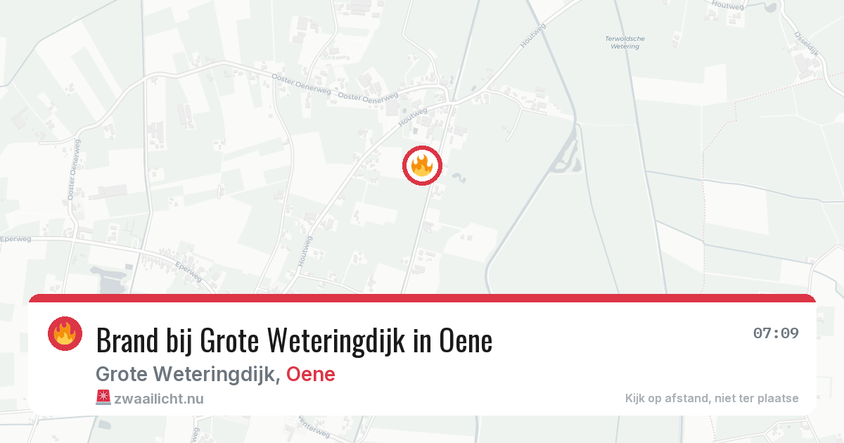 Brand bij Grote Weteringdijk in Oene — 17 jul 2026