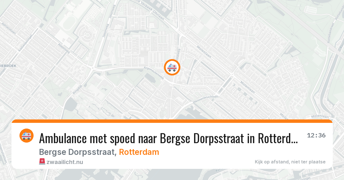 Ambulance met spoed naar Bergse Dorpsstraat in Rotterdam — 9 jun 2026