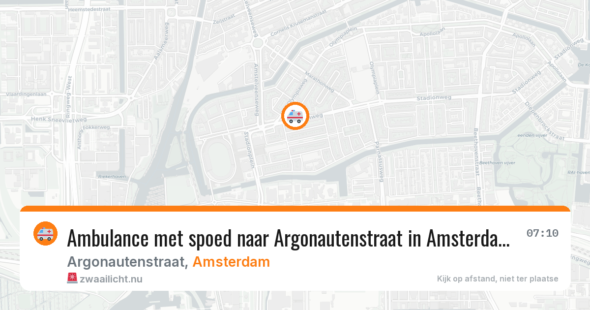 Ambulance met spoed naar Argonautenstraat in Amsterdam — 18 jul 2026