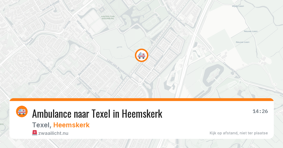Ambulance naar Texel in Heemskerk — 26 jul 2026