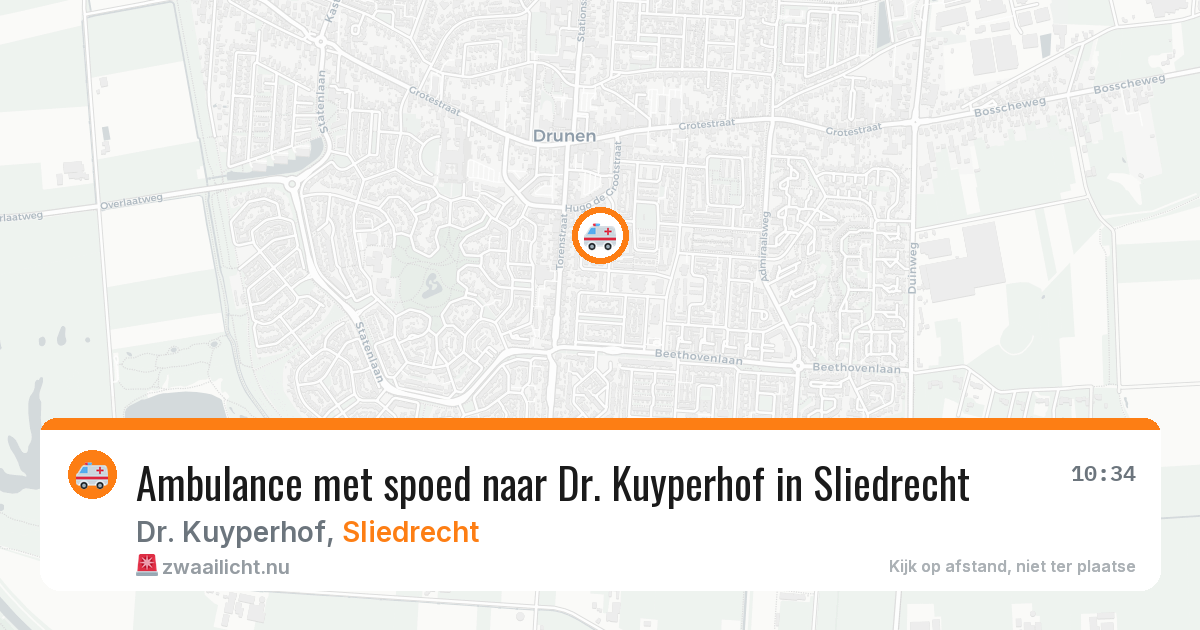 Ambulance met spoed naar Dr. Kuyperhof in Sliedrecht — 26 mrt 2026