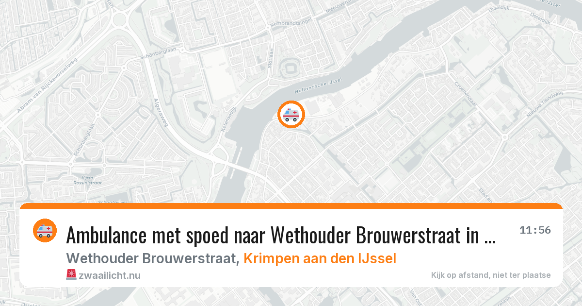 Ambulance met spoed naar Wethouder Brouwerstraat in Krimpen aan den IJssel — 4 mei 2026