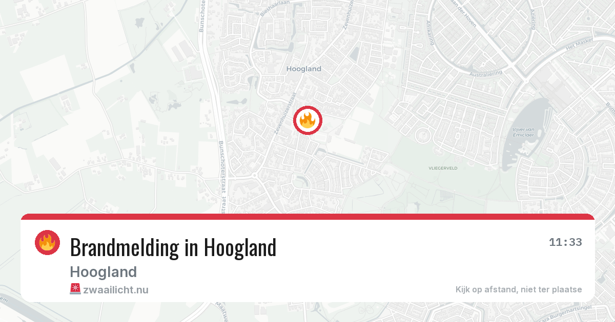 Brandmelding in Hoogland — 15 feb 2026