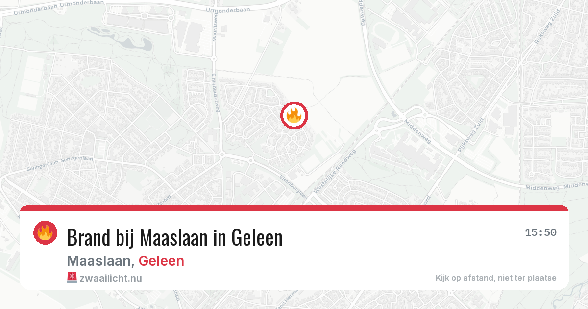 Brand bij Maaslaan in Geleen — 15 jul 2026