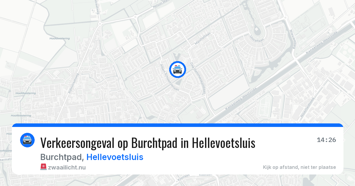 Verkeersongeval op Burchtpad in Hellevoetsluis — 13 jul 2026