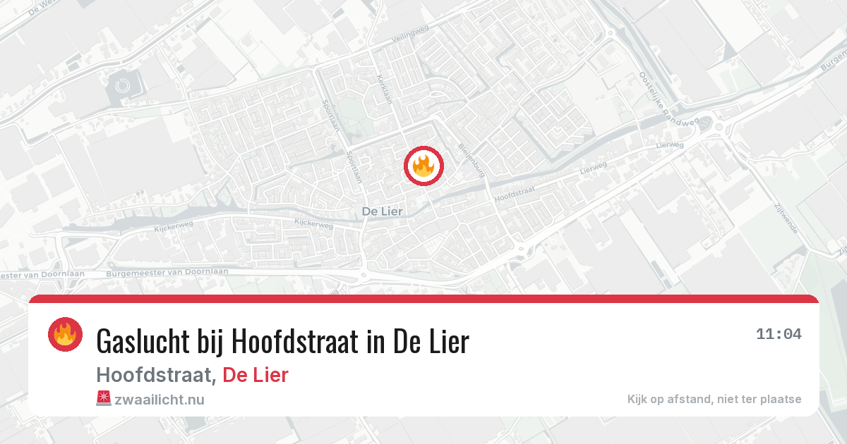 Gaslucht bij Hoofdstraat in De Lier — 24 mei 2026