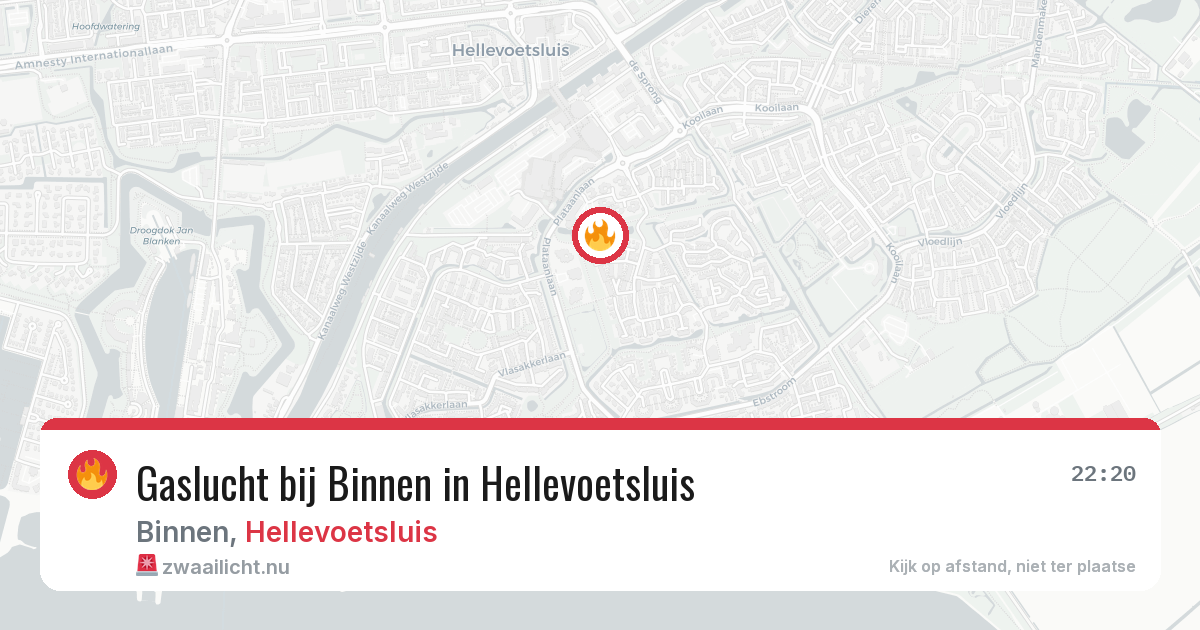Gaslucht bij Binnen in Hellevoetsluis — 8 mei 2026
