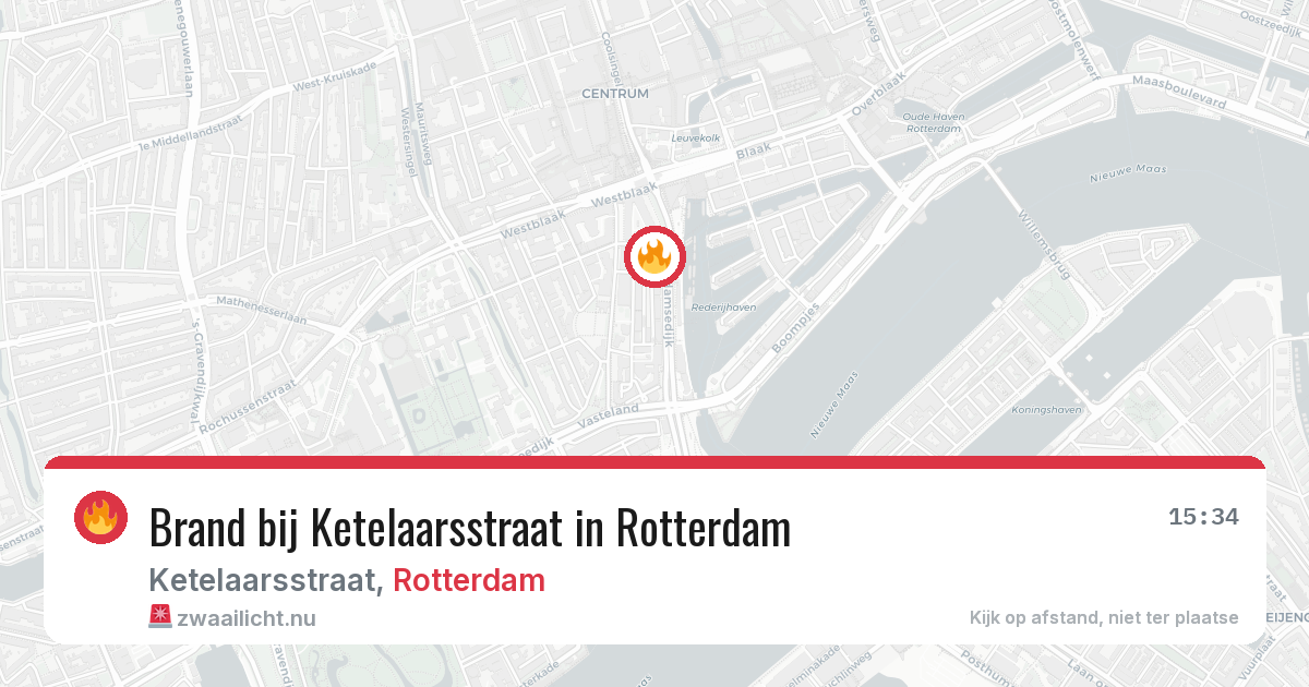Brand bij Ketelaarsstraat in Rotterdam — 12 jul 2026