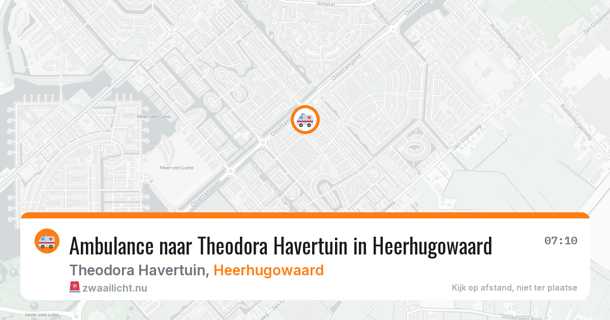 Ambulance naar Theodora Havertuin in Heerhugowaard — 18 jul 2026