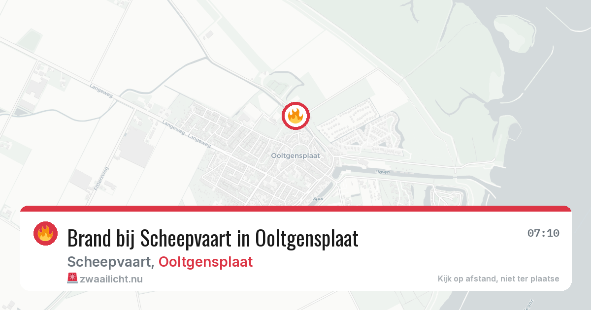 Brand bij Scheepvaart in Ooltgensplaat — 16 jul 2026