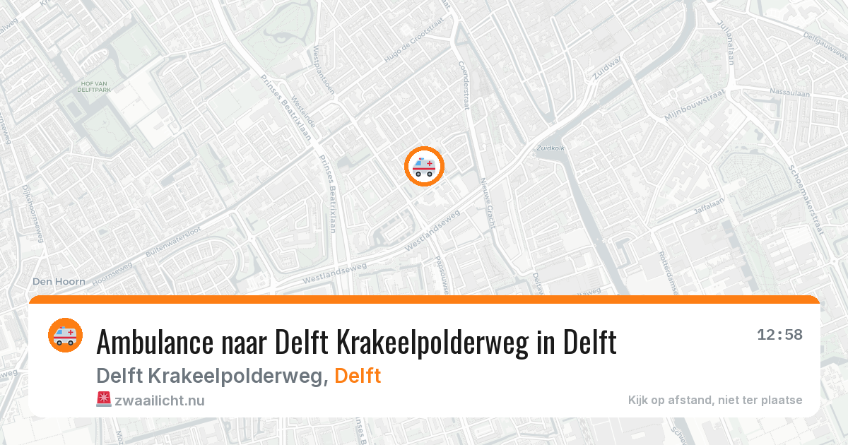 Ambulance naar Delft Krakeelpolderweg in Delft — 1 feb 2026
