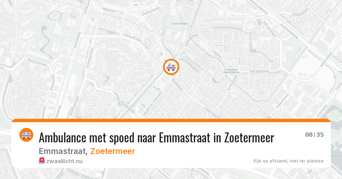 Ambulance met spoed naar Emmastraat in Zoetermeer — 6 jun 2026