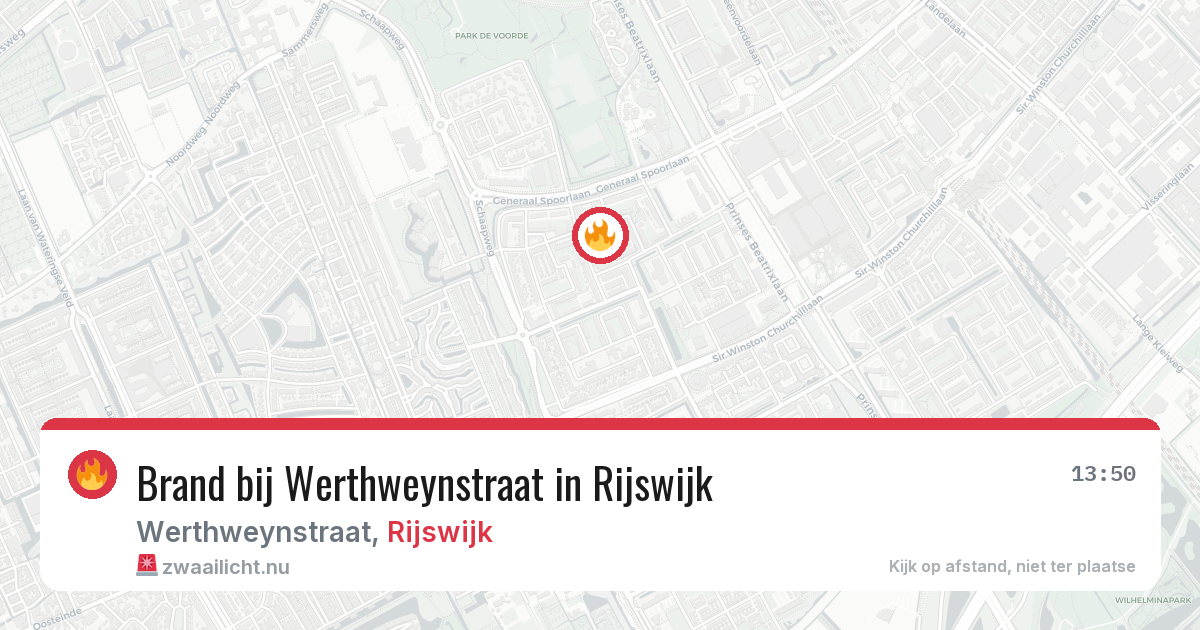 Brand bij Werthweynstraat in Rijswijk — 13 mei 2026