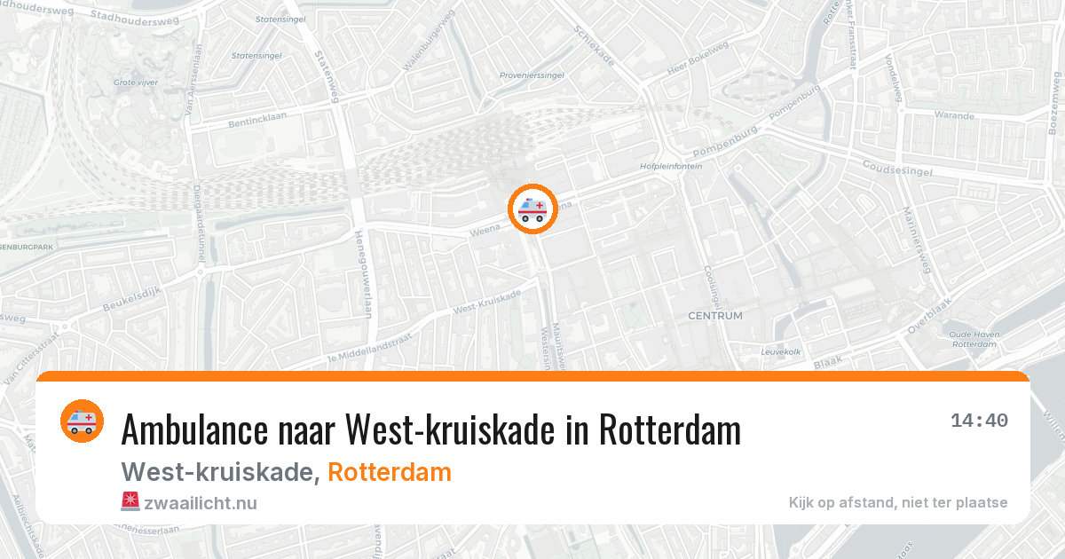 Ambulance naar West-kruiskade in Rotterdam — 23 mrt 2026