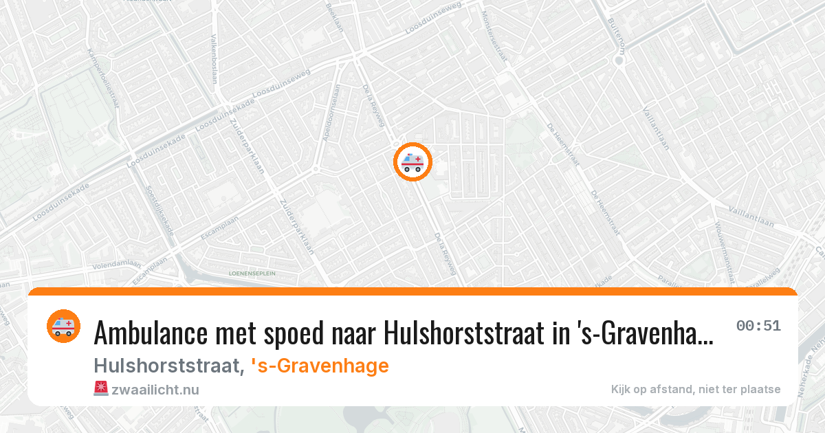 Ambulance met spoed naar Hulshorststraat in 's-Gravenhage — 19 jul 2026