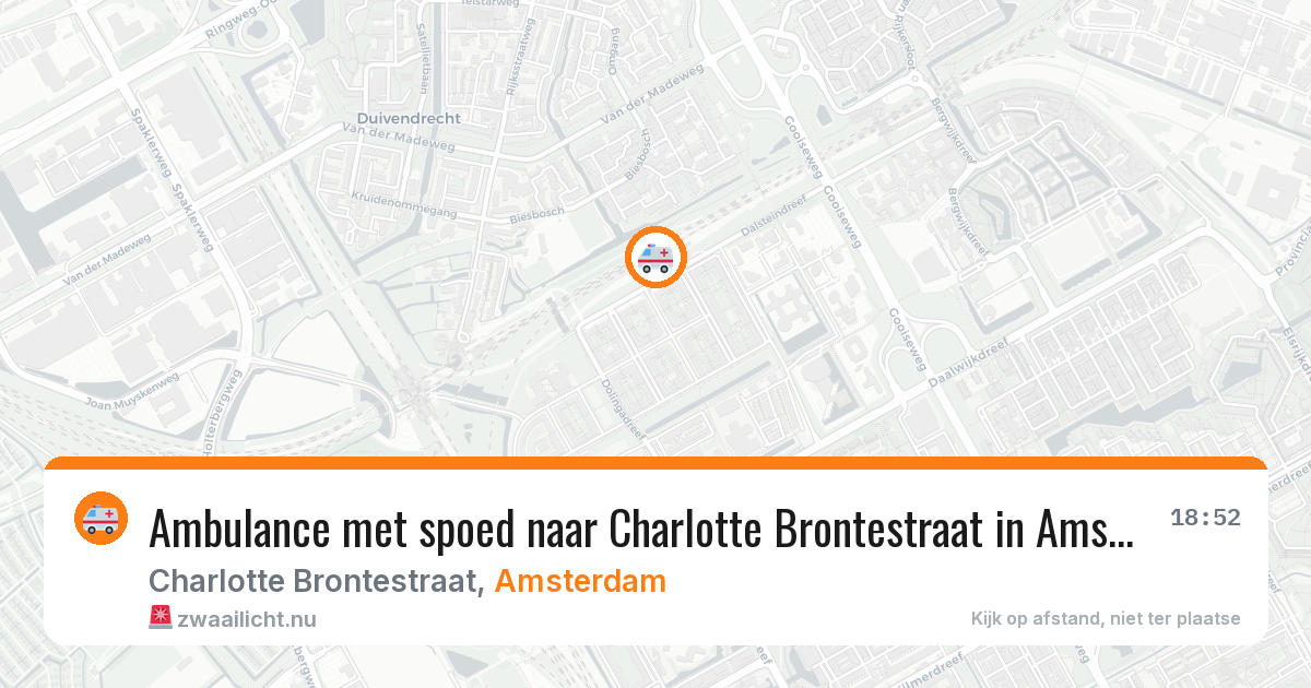 Ambulance met spoed naar Charlotte Brontestraat in Amsterdam — 23 apr 2026